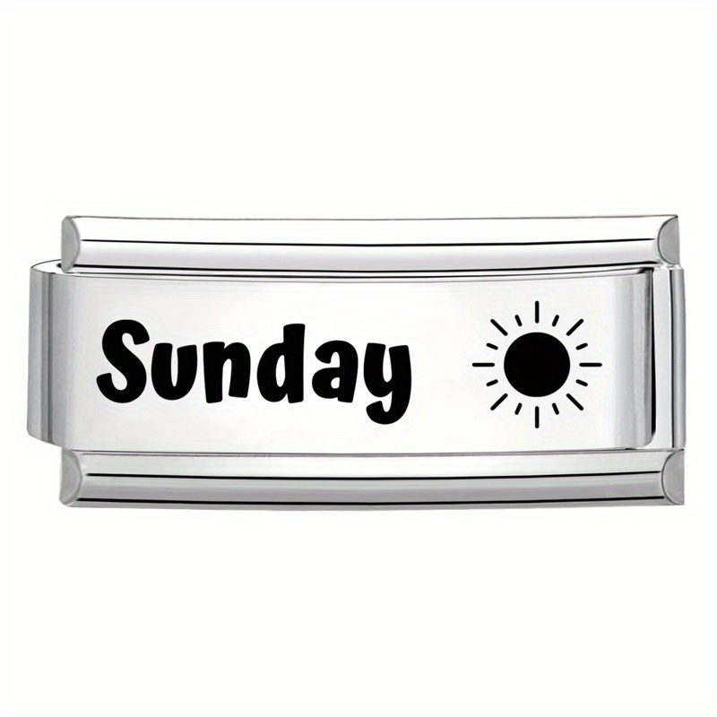 Laser-Engraved Black Lettering Style Bracelet, Months and Days